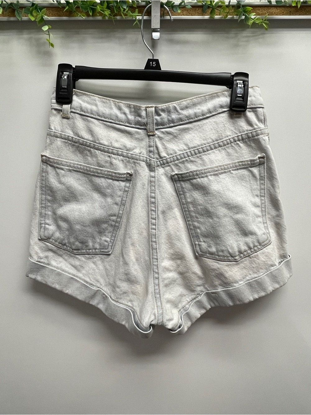 American Apparel Light Blue High-Rise Denim Shorts Size 28 - Picture 2 of 9